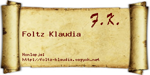 Foltz Klaudia névjegykártya